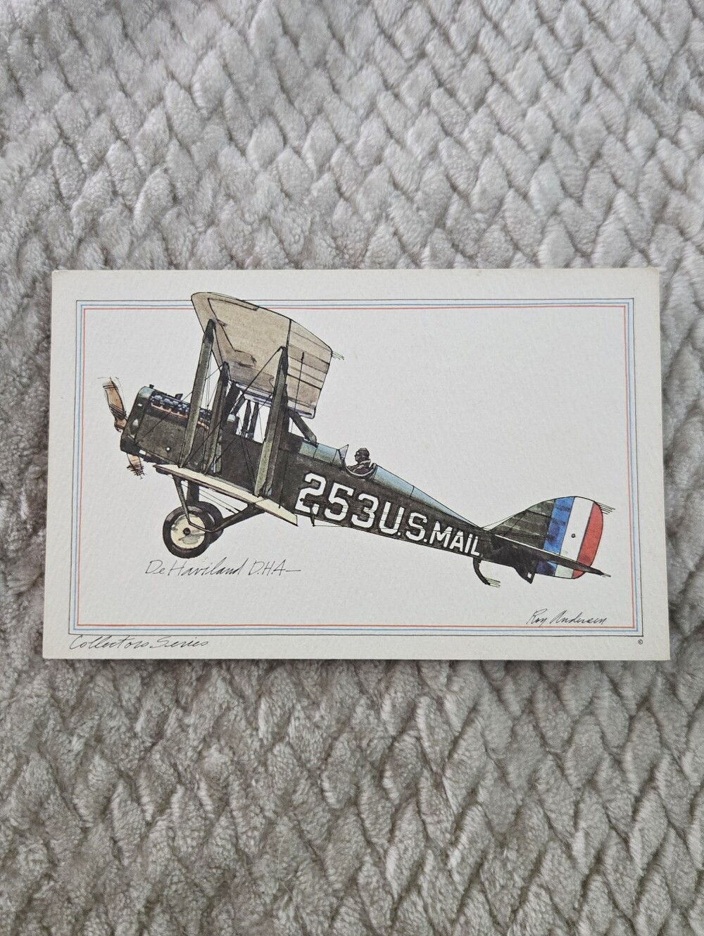 Vintage De Havilland DH 4 US Mail Airplane Postcard 1970s Aviation Collectible